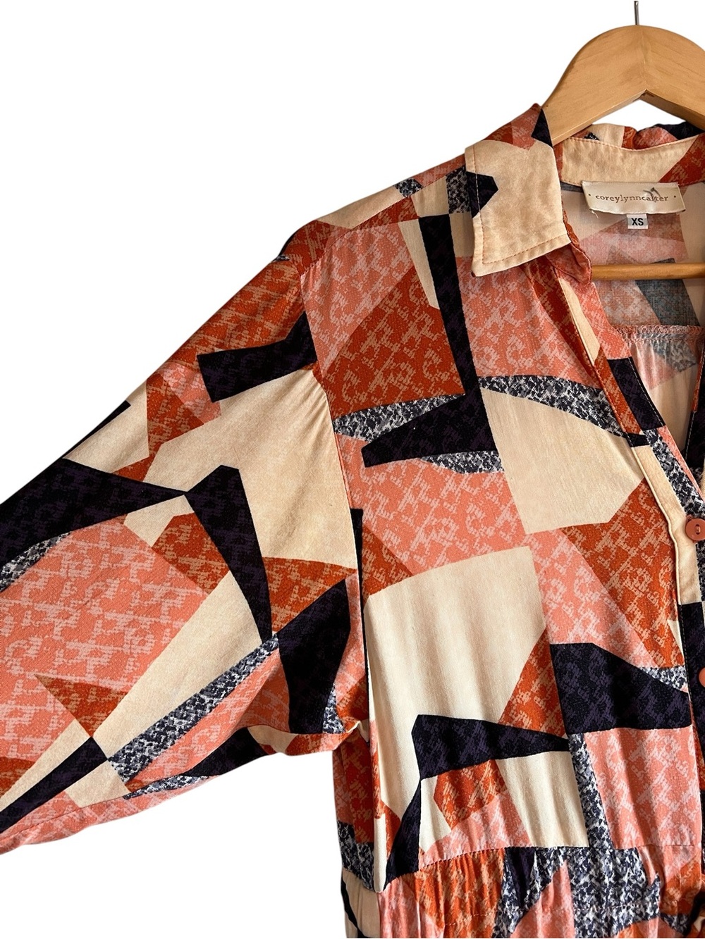 Anthropologie Corey Lynn Calter Abstract Shirtdress size XS good condition - Picture 8 of 15